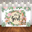 Mocsicka It's a Girl Little Animals Baby Shower Party Backdrop-Mocsicka Party