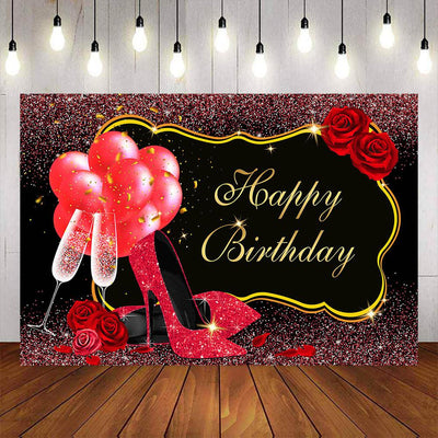Mocsicka Balloons and Champagne High Heels Birthday Party Decor-Mocsicka Party