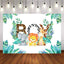 Mocsicka Wild Animals Baby Shower Backdrop Woodland Photo Props