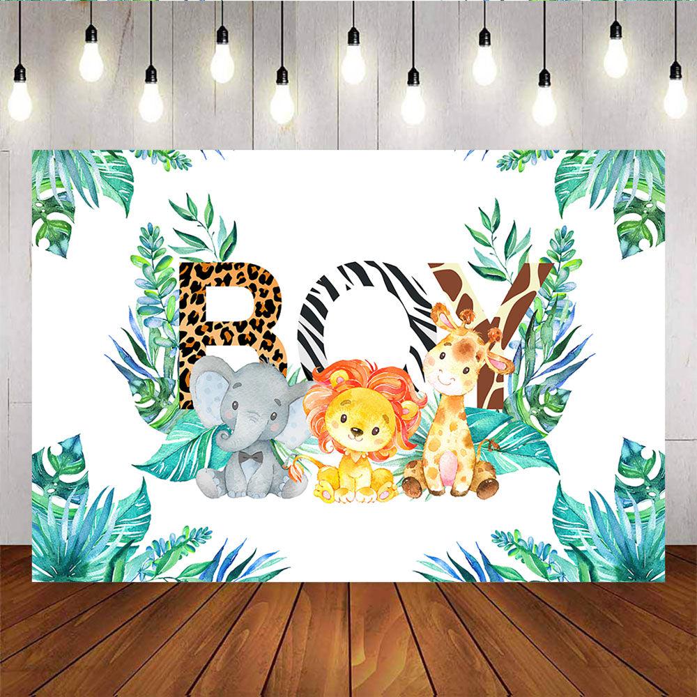 Mocsicka Wild Animals Baby Shower Backdrop Woodland Photo Props