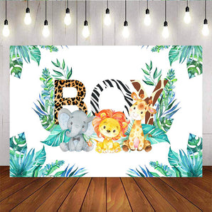 Mocsicka Wild Animals Baby Shower Backdrop Woodland Photo Props