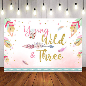 Mocsicka Young Wild Three Birthday Party Backgrounds-Mocsicka Party