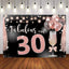 Mocsicka Fabulous 30th Balloons and Champagne Birthday Party Banners