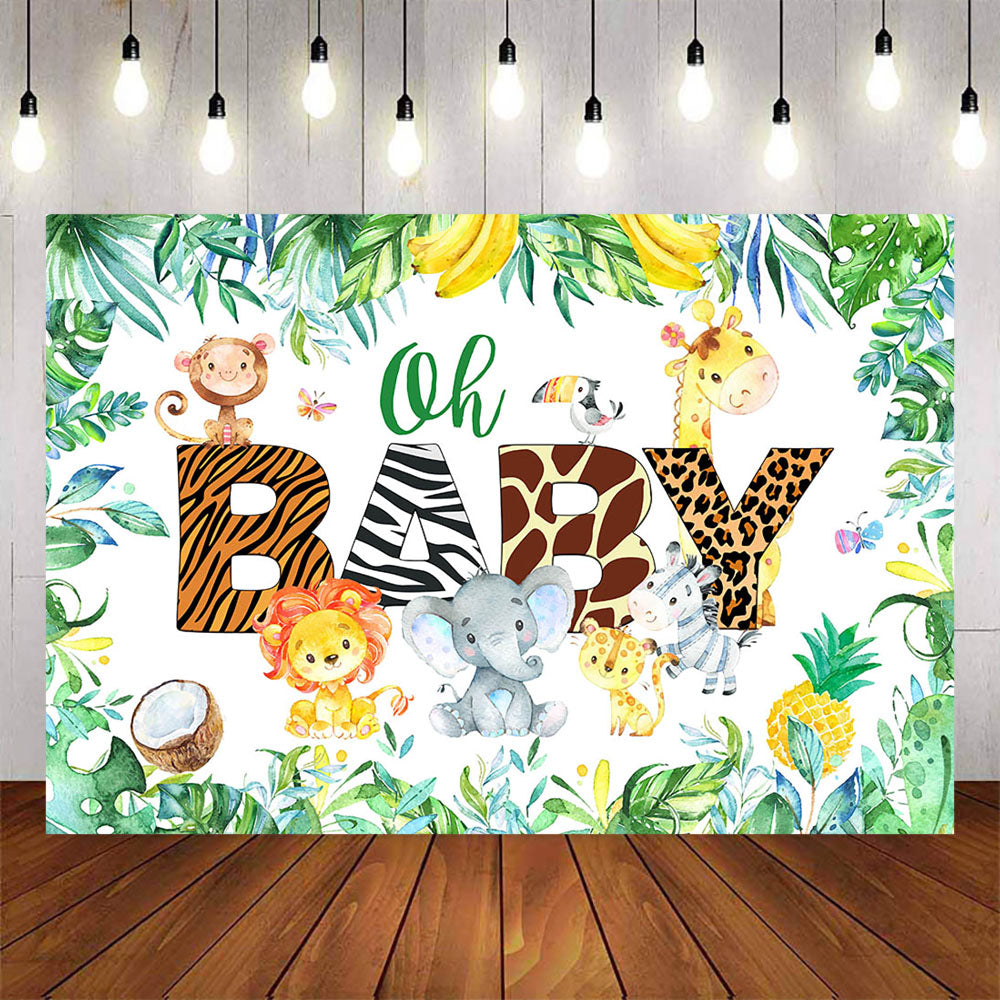 Mocsicka Cute Animals and Forest Leaves Baby Shower Party Decor-Mocsicka Party