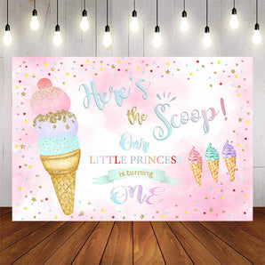 Mocsicka Here's the Scoop Ice Cream First Birthday Party Decor-Mocsicka Party