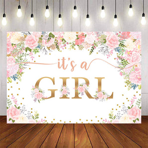 Mocsicka It's a Girl Spring Floral Baby Shower Backgrounds-Mocsicka Party