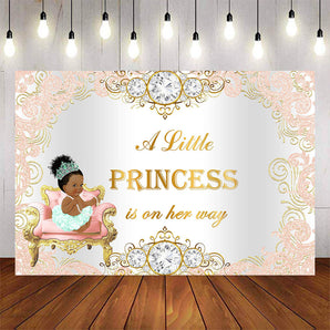 Mocsicka A Little Princess is on Her Way Baby Shower Background-Mocsicka Party