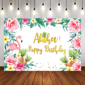 Mocsicka Aloha Flamingo and Pineapple Happy Birthday Party Decor-Mocsicka Party