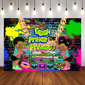 Mocsicka Fresh Prince or Princess Gender Reveal Party Backdrop-Mocsicka Party