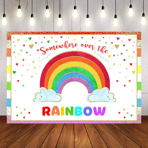 Mocsicka Rainbow and Little Stars Happy Birthday Backdrop-Mocsicka Party