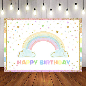 Mocsicka Rainbow and Little Stars Happy Birthday Back Grounds-Mocsicka Party