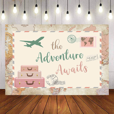 Mocsicka The Adventure Awaits Baby Shower Party Banners-Mocsicka Party