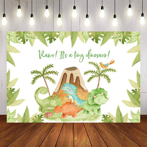 Mocsicka Little Dinosaur and Plam Leaves Baby Shower Backdrop-Mocsicka Party