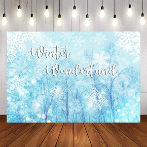 Mocsicka Winter Wonderland Snowflakes Baby Shower Backdrop-Mocsicka Party
