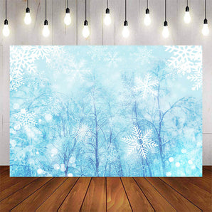 Mocsicka Winter Snowflakes and Forest Baby Shower Backdrop-Mocsicka Party