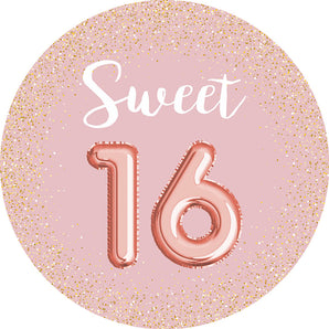 Mocsicka Sweet 16 Happy Birthday Round Cover