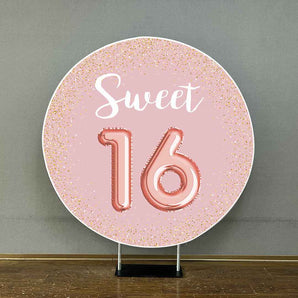 Mocsicka Sweet 16 Happy Birthday Round Cover-Mocsicka Party