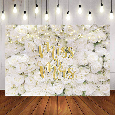 Mocsicka Miss to Mrs White Rose Theme Party Backdrop-Mocsicka Party