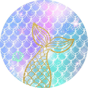 Mocsicka Golden Mermaid Theme Round Cover