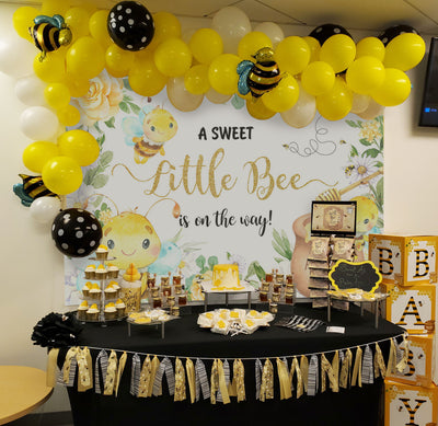 Mocsicka A Sweet Little Honey Bee is on the Way Baby Shower Backdrop-Mocsicka Party