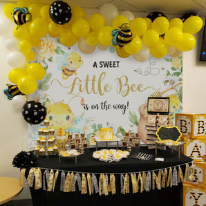 Mocsicka A Sweet Little Honey Bee is on the Way Baby Shower Backdrop-Mocsicka Party