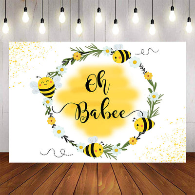 Mocsicka Little Honey Bee Oh Baby Shower Backdrop-Mocsicka Party