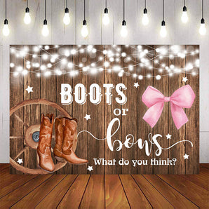 Mocsicka Boots or Bows Gender Reveal Baby Shower Banner-Mocsicka Party