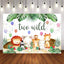 Mocsicka Baby Animals and Plam Leaves Two Wild Birthday Backdrop-Mocsicka Party