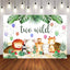 Mocsicka Baby Animals and Plam Leaves Two Wild Birthday Backdrop-Mocsicka Party
