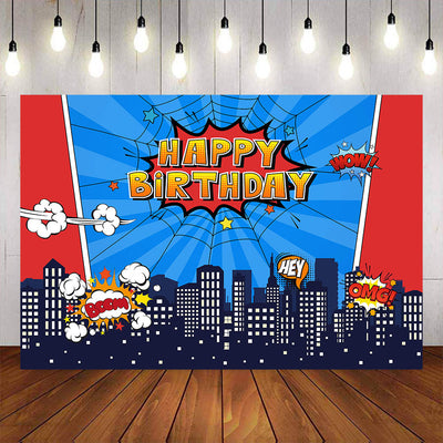 Mocsicka City Night Boom Happy Birthday Background-Mocsicka Party