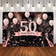 Mocsicka Pink Balloons and Champagne Happy 50th Birthday Backdrop-Mocsicka Party