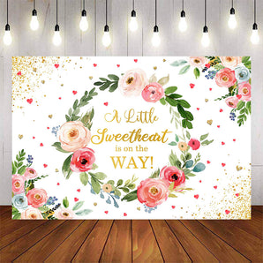 Mocsicka A Little Sweetheart is on the Way Baby Shower Backdrop-Mocsicka Party