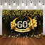 Mocsicka Gold Balloons and Dots Diamonds Sixty Birthday Backdrop-Mocsicka Party