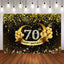 Mocsicka Gold Balloons and Dots Diamonds Seventy Birthday Backdrop-Mocsicka Party