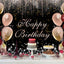 Mocsicka Pink Gold Balloons and Diamonds Happy Birthday Backdrop-Mocsicka Party