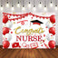 Mocsicka Red and White Balloons Congrats Nurse Graduation Backdrop-Mocsicka Party