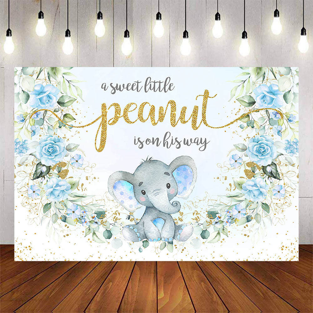 Mocsicka A Little Peanut is on His Way Baby Shower Backdrop-Mocsicka Party