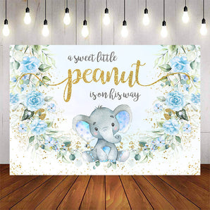Mocsicka A Little Peanut is on His Way Baby Shower Backdrop-Mocsicka Party