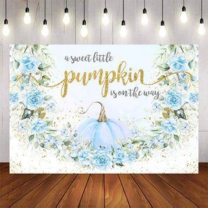 Mocsicka A Little Pumpkin is on the Way Baby Shower Backdrop-Mocsicka Party
