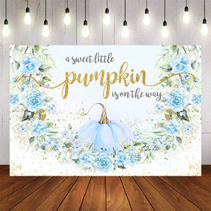 Mocsicka A Little Pumpkin is on the Way Baby Shower Backdrop-Mocsicka Party