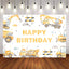 Mocsicka Party Yellow Excavator Happy Birthday Backdrop-Mocsicka Party