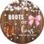 Mocsicka Boots or Bows Gender Reveal Party Round Cover