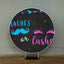 Mocsicka Staches or Lashes Gender Reveal Party Round Cover-Mocsicka Party