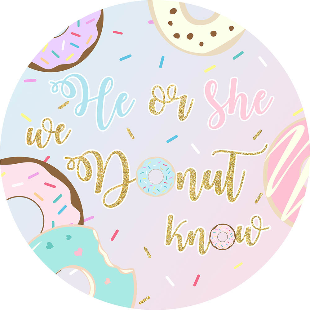 Mocsicka Donuts Baby Shower Party Round Cover