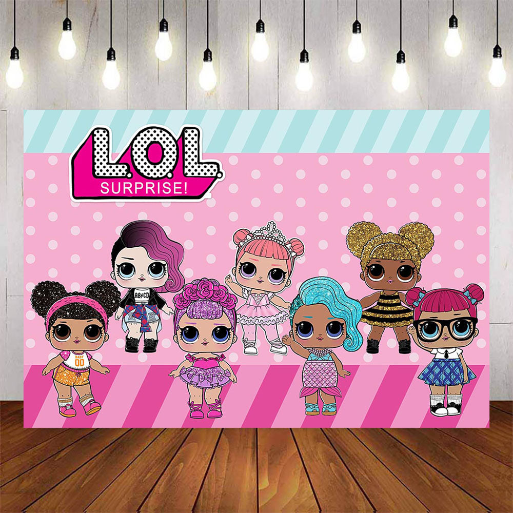Mocsicka LOL Surprise Background Happy Birthday Party Backdrops-Mocsicka Party