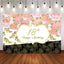 Mocsicka 18th Birthday Backdrop Pink Flowers Gold High Heels Photo Background-Mocsicka Party