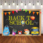 Mocsicka Blackboard Back to School Photo Backdrop Colored Flags and Pencils Backdrop-Mocsicka Party