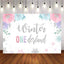 Mocsicka Winter Onederland Sliver Snowflakes and Flowers Baby Shower Backdrop-Mocsicka Party