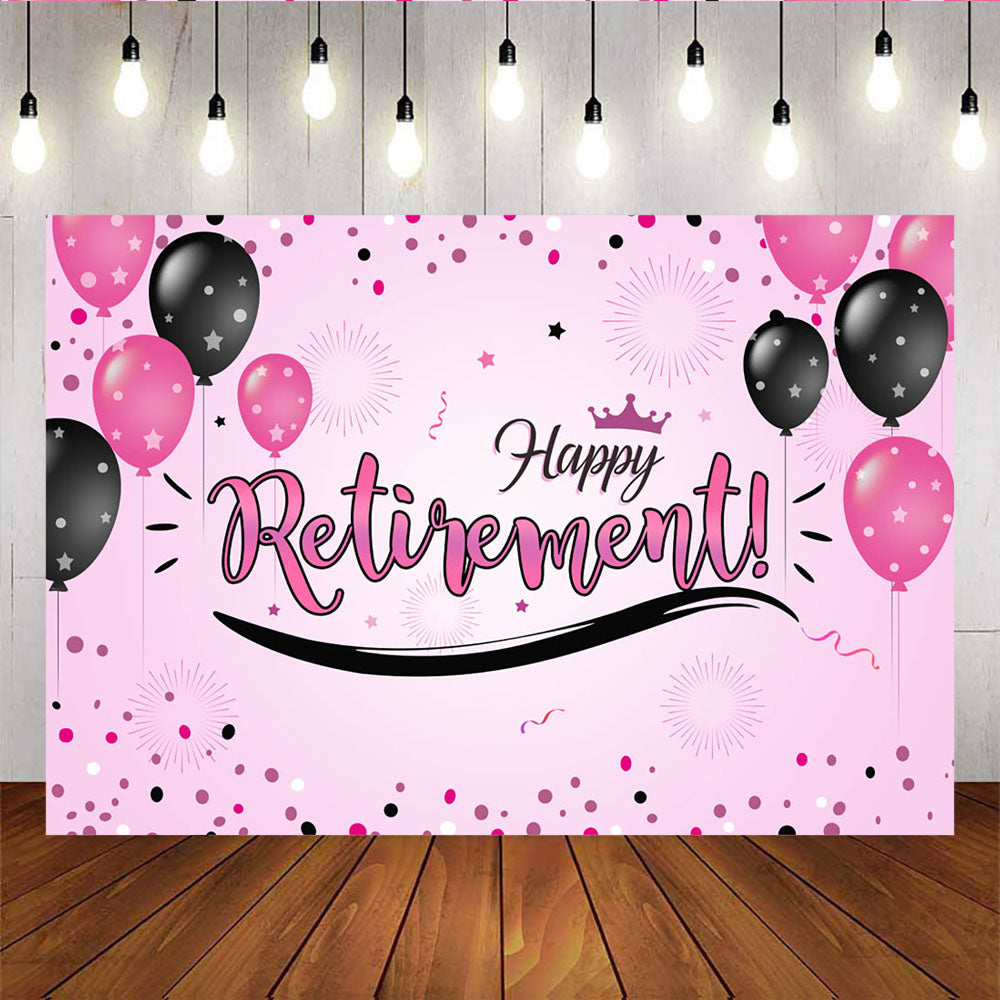 Mocsicka Happy Retirement Party Prop Twinkle Stars Black Pink Balloons Photo Background-Mocsicka Party