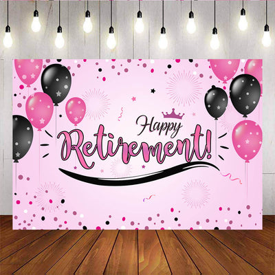 Mocsicka Happy Retirement Party Prop Twinkle Stars Black Pink Balloons Photo Background-Mocsicka Party